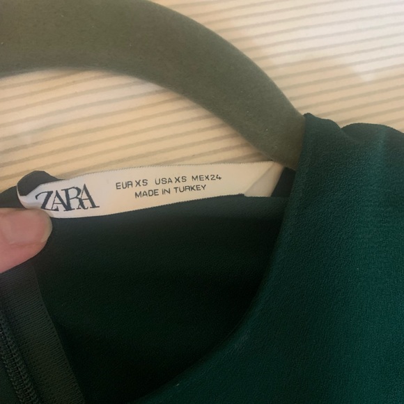 Zara, emerald green dress, size XS - Picture 2 of 5